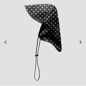 Hairbrella Black & White Polka Dot Satin Lined Rain Bonnet/Hood/Hat
